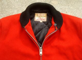 Vtg 50 ' s 60 ' s Lakeland The Clicker Car Coat Jacket Men ' s 42 red 4