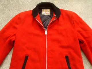 Vtg 50 ' s 60 ' s Lakeland The Clicker Car Coat Jacket Men ' s 42 red 6