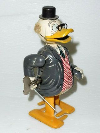 Rare 1961 Disney Professor Ludwig Von Drake Tin Wind - Up Linemar Toy Donald Duck