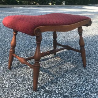 Mid Century HEYWOOD WAKEFIELD Upholstered Vanity Bench or Footstool 2