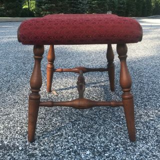 Mid Century HEYWOOD WAKEFIELD Upholstered Vanity Bench or Footstool 3