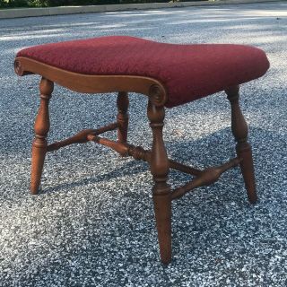 Mid Century HEYWOOD WAKEFIELD Upholstered Vanity Bench or Footstool 4