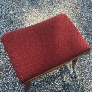 Mid Century HEYWOOD WAKEFIELD Upholstered Vanity Bench or Footstool 5