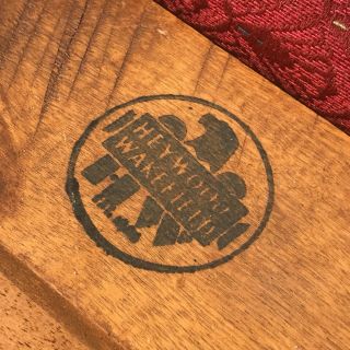 Mid Century HEYWOOD WAKEFIELD Upholstered Vanity Bench or Footstool 7