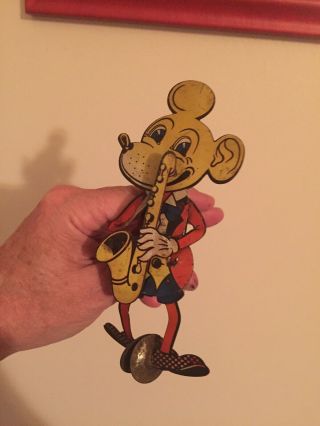 Rare Germany Mickey Mouse Tin Mechanical Distler 1930 Toy Antique