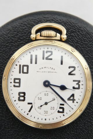 10k Gold Filled Hamilton 992b 16s 21j Railway Special Double Sunk Pocket Watch
