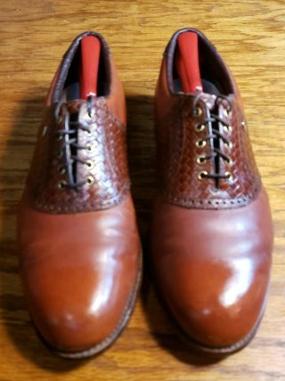 Vintage Mens Footjoy Classics Leather Golf Shoes 12 D
