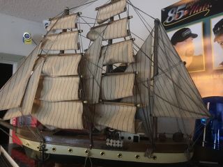 Vintage Wood Model Ship Boat " Gorch Fock " Assembled