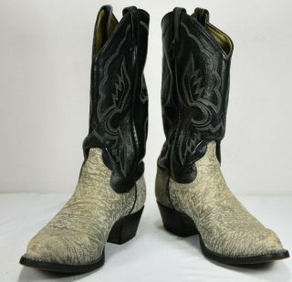 Tony Lama Vintage Style 6255 Gray Black Exotic Leather Cowboy Boots Sz 11.  5 D