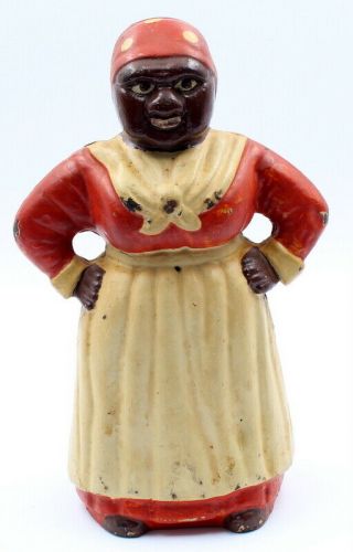 Vintage African Americana Mammie Aunt Jemima Mammy Cast Iron Bank Nr 6267
