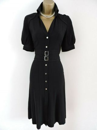 Karen Millen Size Uk 12 Vintage Black Military Dress
