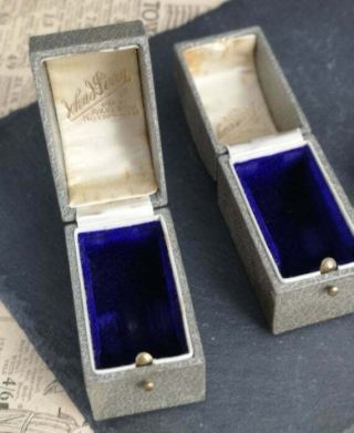 Antique sterling silver napkin rings,  pair,  boxed 6