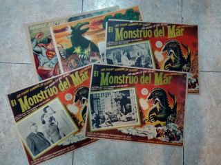 Vintage Set Of 5 Mexican Lobby Cards Gorgo Superman Monster