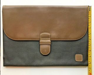 Vintage Dunhill Large Brown Leather & PVC Folio Document Case - Made in France 2