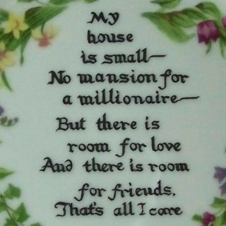 Vintage Souvenir Collector MY HOME IS SMALL Plate No Mansion For A Millionaire 2