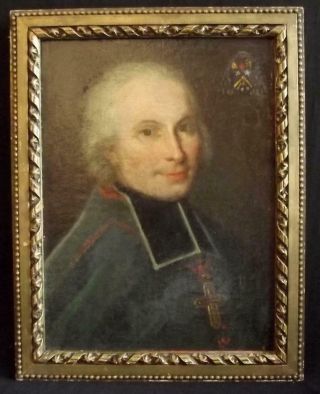18th Century French Aristocratic Antique Oil Painting Portrait Of A Gentleman