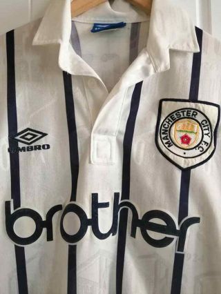Manchester City 1993 - 95 3rd Shirt M/Men RARE Umbro Brother Beagrie & 11 4