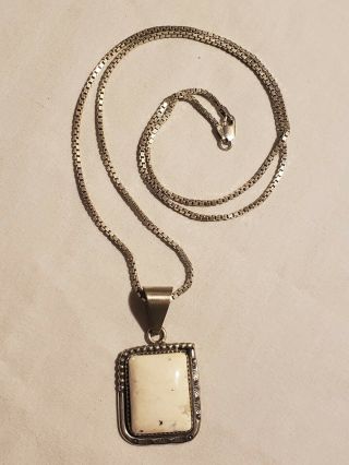 Vintage Native American White Buffalo Turquoise Sterling Silver.