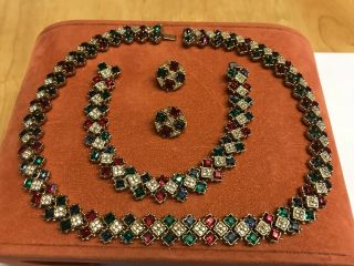 Vintage Stunning Attwood & Sawer Necklace,  Earring & Braclet Set