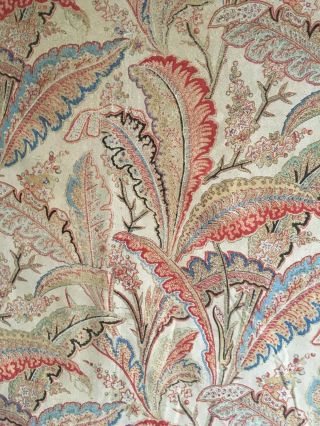 Early 20th C.  French Tussah Silk Exotic Leaf Print (2364)