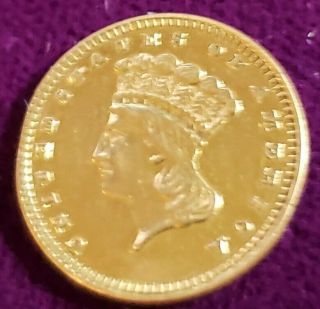 1862 Solid Gold $1 Coin - Very Rare Civil War Gold