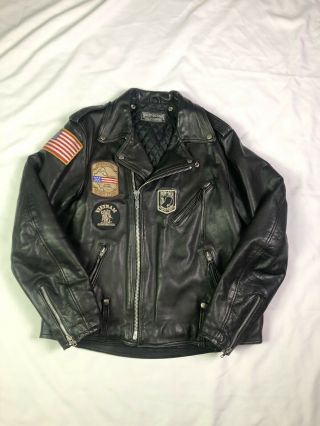 Harley Davidson Leather Jacket Vintage Style Size L
