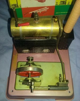 Vintage Fleischmann 120/1 Tin Toy Steam Engine Model w/box 3