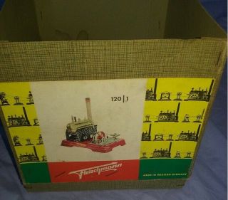 Vintage Fleischmann 120/1 Tin Toy Steam Engine Model w/box 6