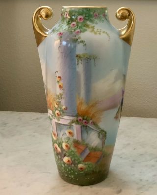 Antique Pickard Hand Painted Italian Garden Vase Signed Gasper