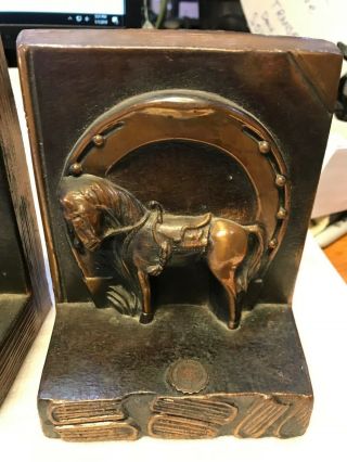 Vintage Dodge Western Horse And Horseshoe Bookends 1940