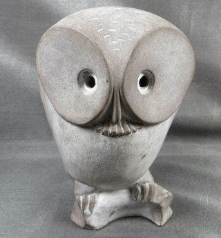 Vtg.  Ceramic Art Pottery Owl Signed By Artist Hildred Reents Mid Century Modern