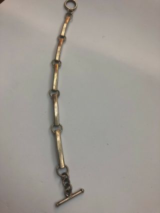 Vintage Sterling Silver Link Bracelet Handmade Mexico 8”