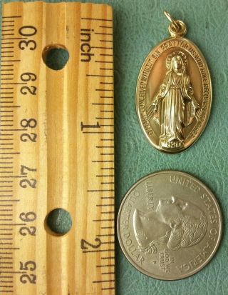 Ceeed Retired 10k Lg Solid Gold Virgin Mary Medal Pendant Rare Limited Edition