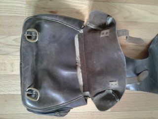 VINTAGE LEATHER MOTORCYCLE SADDLE BAGS Brown LEATHER L@@K 4