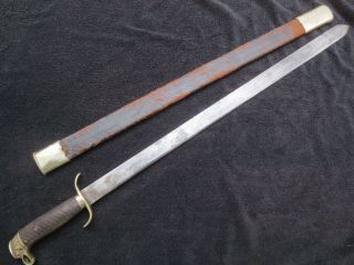 Antique German Made Aguila Machete Sword And Scabbard Maker Luckhaus & Gunther