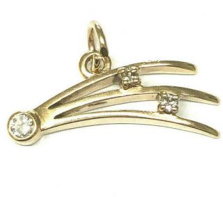 Rare And Unique James Avery 14k Yellow Gold And Diamond Charm,  1/2 "