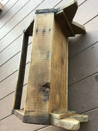 Vintage Wooden Tool Box Caddy Handmade primitive antique box 8