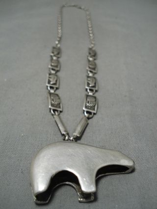 Remarkable Vintage Navajo G Sandoval Sterling Silver Chain Link Necklace