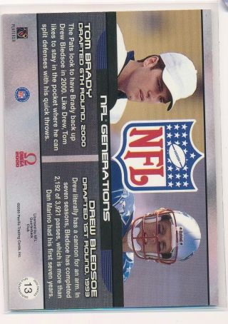 2000 Pacific Omega NFL Generations Tom Brady Drew Bledsoe 13 Rare SP Rookie 2