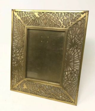 Tiffany Studios Bronze Slag Glass Frame Pine Needle Pattern 947
