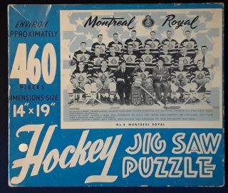 Vintage Montreal Royal Hockey Team Photo Jig Saw Puzzle