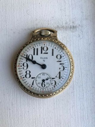 Elgin Railroad Pocket Watch Antique Circa 1920 
