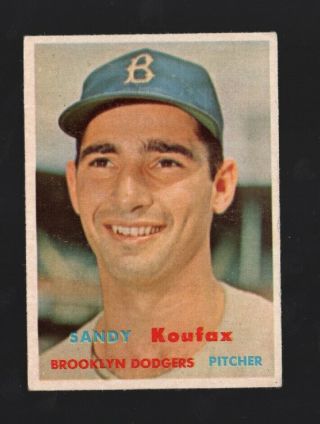 Sandy Koufax 1957 Topps 302 Vintage Brooklyn Dodgers Ex Overall