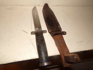 Rare Vintage Western Bowie Knife With Sheath Estate Find