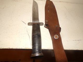 RARE VINTAGE WESTERN BOWIE KNIFE WITH SHEATH ESTATE FIND 3