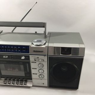 SANYO M9838 Am/Fm Cassette Stereo Boombox Ghetto Blaster Vintage Radio Rare 3