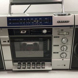 SANYO M9838 Am/Fm Cassette Stereo Boombox Ghetto Blaster Vintage Radio Rare 5