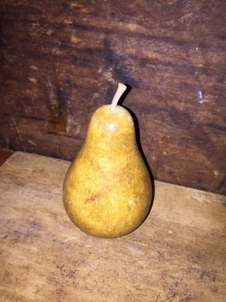 Early Vintage Antique Italian Alabaster Stone Fruit 3 " Bosch Pear