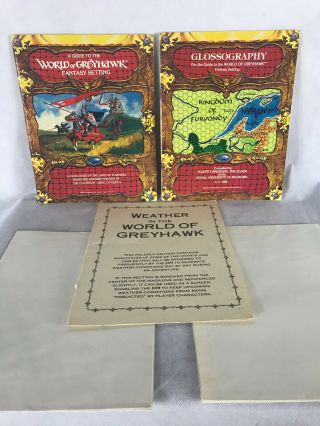 Vintage Dungeons & Dragons World Of Greyhawk Fantasy Game Setting 1015 Set Tsr