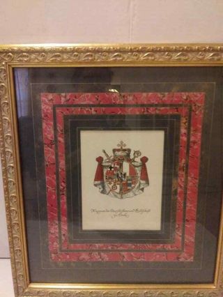 W.  King Ambler Dutch Coat Of Arms Hand Colored & Numbered - Vintage Painting